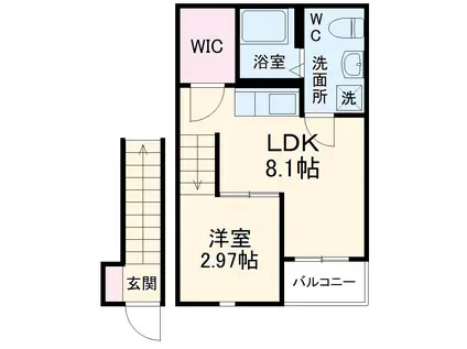 アイビーテラス(1LDK/2階)の間取り写真