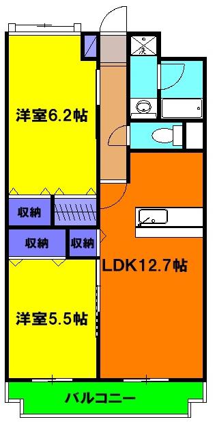 プルミエール(2LDK/3階)の間取り写真