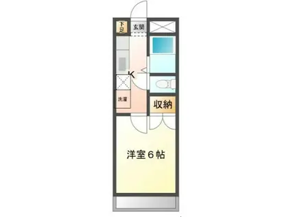 ハウスウステリアF(1K/2階)の間取り写真
