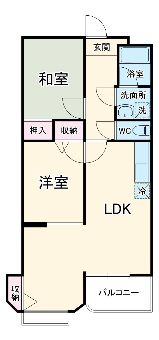 グリーンパークキャッスル(2LDK/1階)の間取り写真