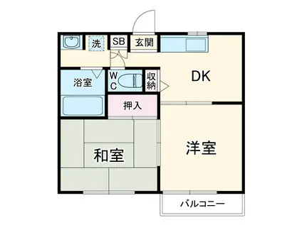 グランメール弐番館(2DK/1階)の間取り写真