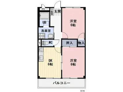 SURPLUS睦(2DK/2階)の間取り写真