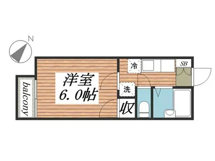 シスイ・ハイツ(1K/2階)の間取り写真