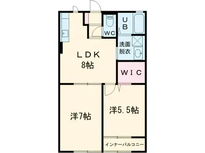 ブランミュール(2LDK/1階)の間取り写真