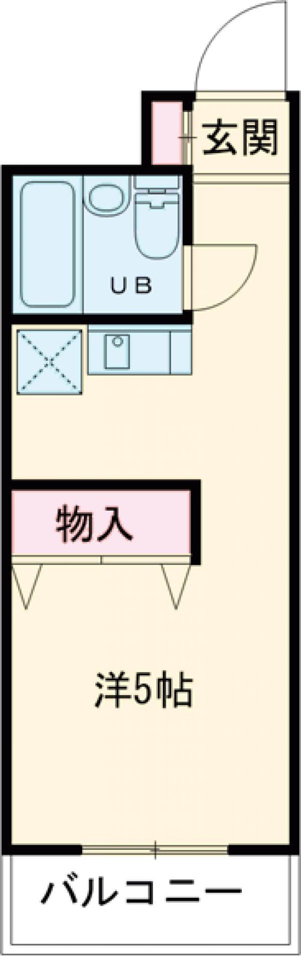 ヴィラハヤシⅡ(1K/5階)の間取り写真