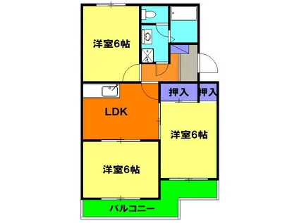 グランメール(3DK/3階)の間取り写真