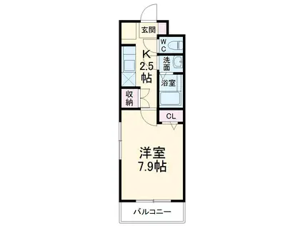 モヌメントTY(1K/3階)の間取り写真