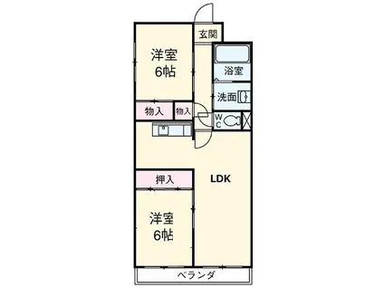 さくら大栄ビル(2LDK/3階)の間取り写真
