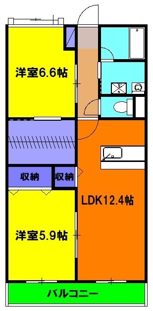 リューレント・R Ⅱ(2LDK/1階)の間取り写真