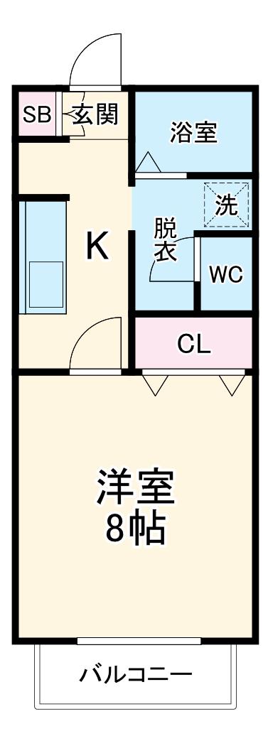 サン・FRIENDS西島Ⅱ(1K/1階)の間取り写真