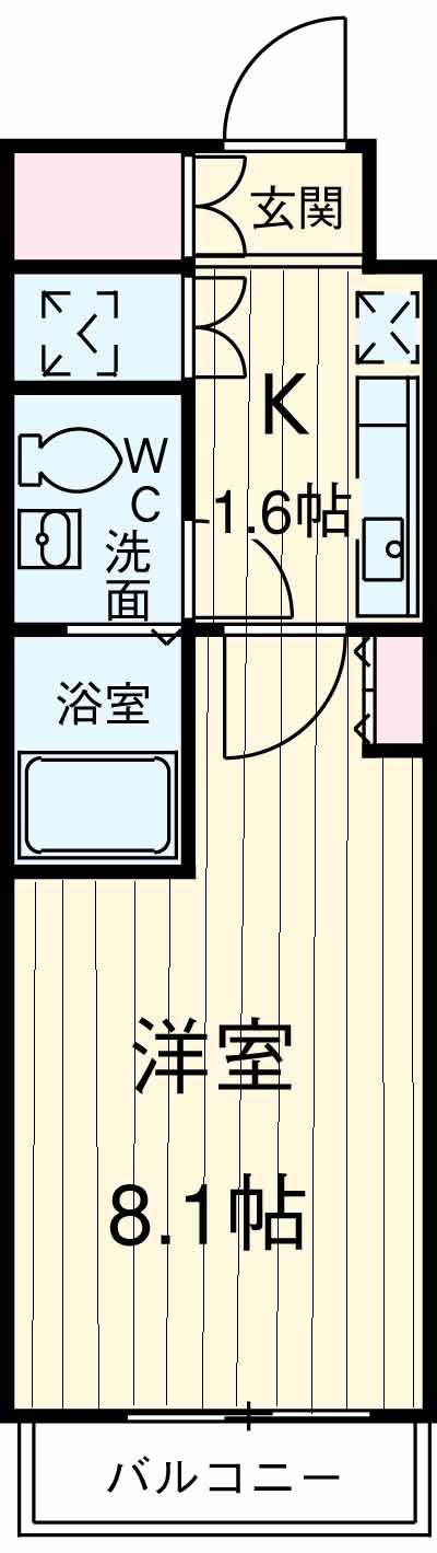 コート八千代台(1K/10階)の間取り写真
