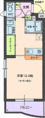リリアーレ(1K/3階)の間取り写真