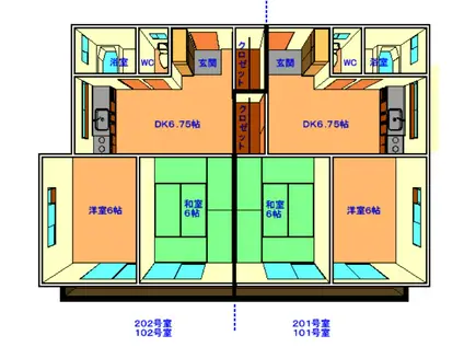 メゾンさいかわ(2DK/1階)の間取り写真