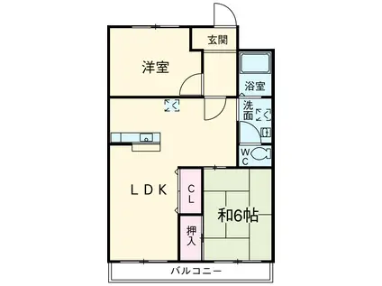 大平コーポラスⅠ(2LDK/1階)の間取り写真