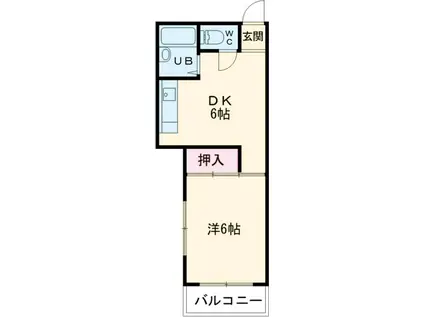 篠原第2ビル(1DK/3階)の間取り写真