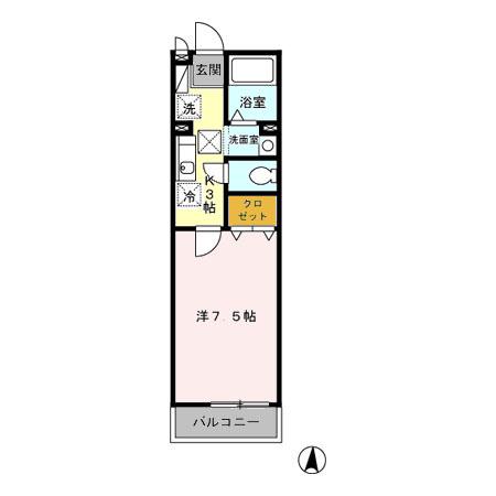 クレインハウス(1LDK/1階)の間取り写真