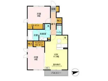 ダイアモンド・ティアラ(2LDK/1階)の間取り写真