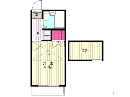 コッツウォルズ武蔵関(1K/1階)の間取り写真