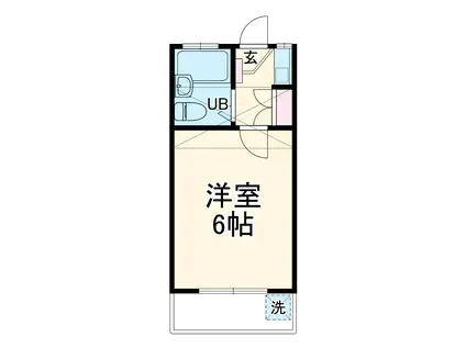 パークサイド八千代台(1K/2階)の間取り写真