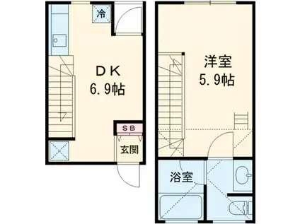 BRAVI(1DK/2階)の間取り写真