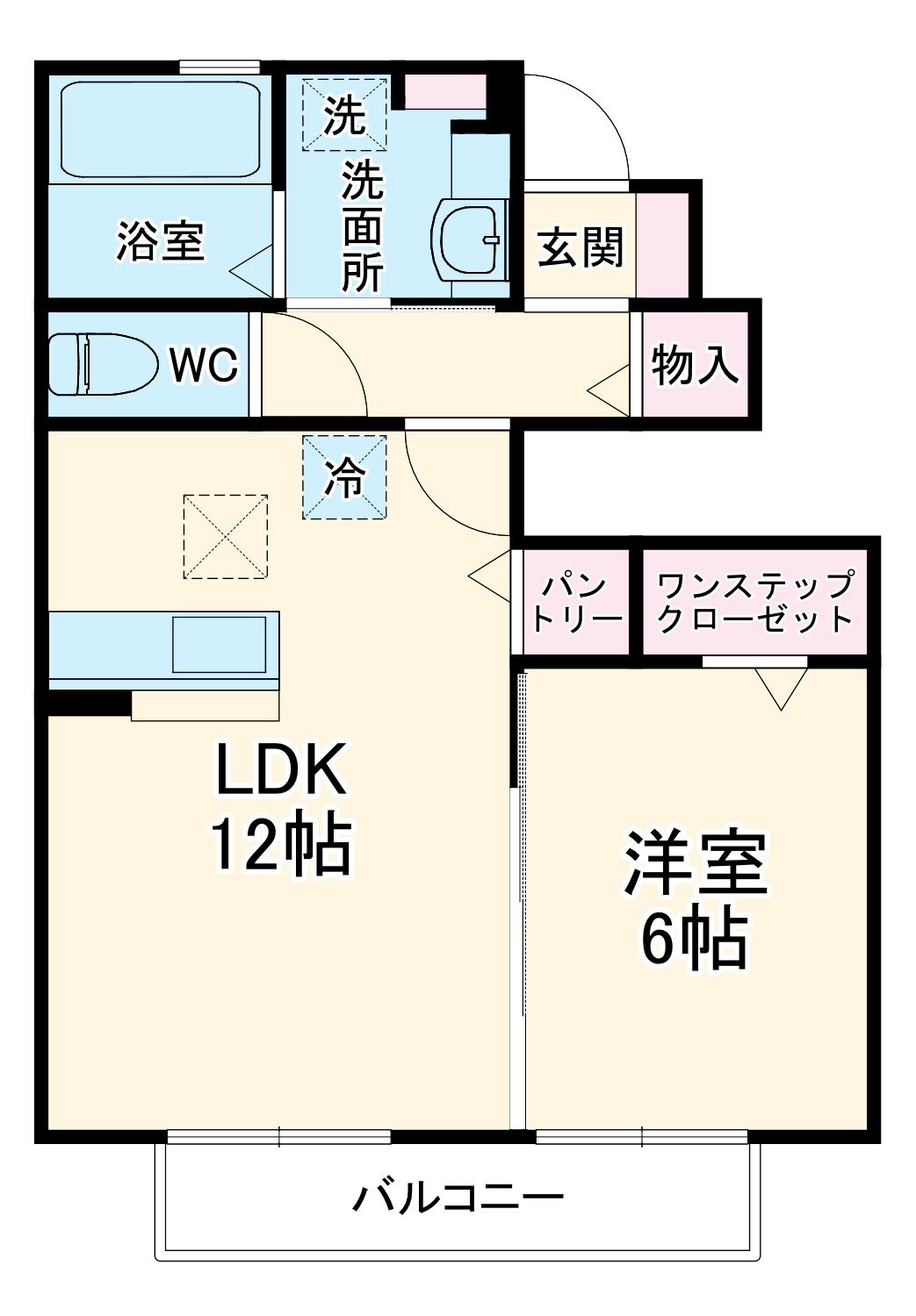 ヴィラアムール2(1LDK/1階)の間取り写真