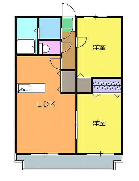 グランシャトー(2LDK/1階)の間取り写真