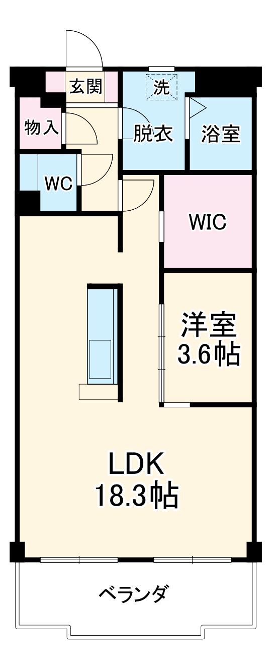 アレイⅡ(1LDK/2階)の間取り写真