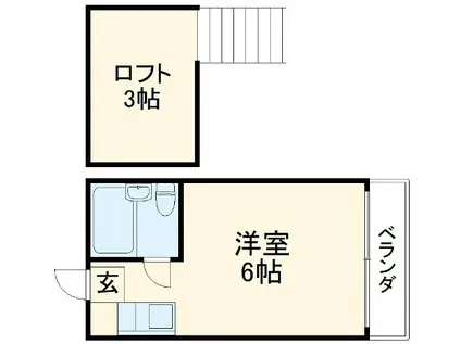 ロフティ・トマトNO.1(1K/2階)の間取り写真