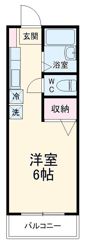 セブンハイツ(1K/2階)の間取り写真