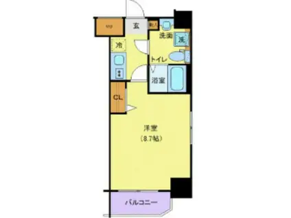 ジェノヴィア西新井大師グリーンヴェール(1K/2階)の間取り写真