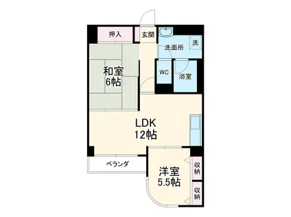 コーポホリウチ(2LDK/3階)の間取り写真