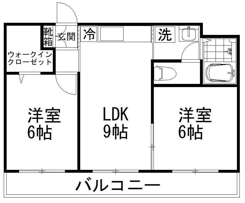 ウインド フォール(2LDK/2階)の間取り写真