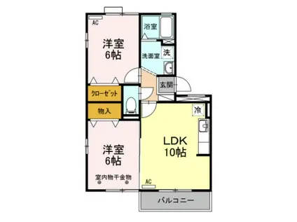サンフィールド中山(2LDK/2階)の間取り写真