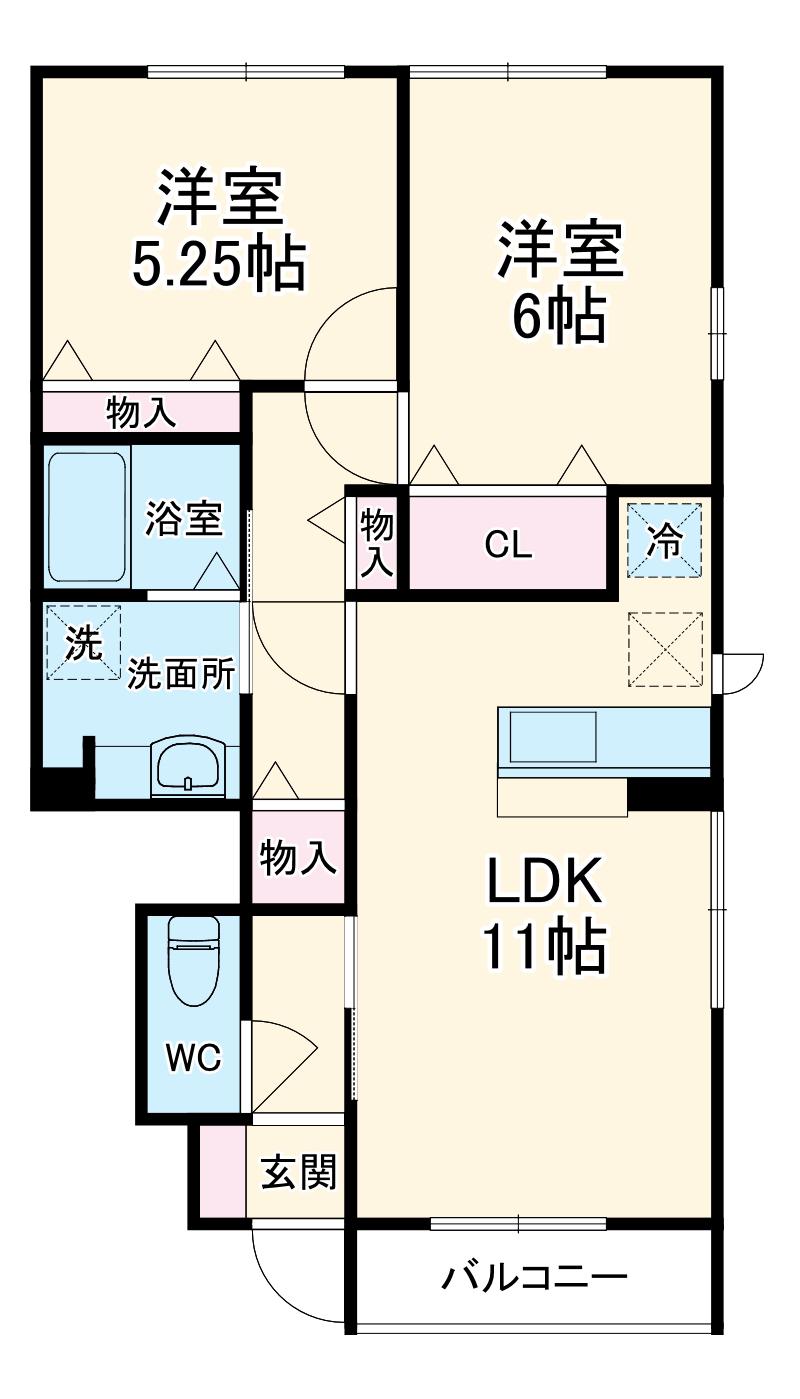 ことぶき壱番館(2LDK/1階)の間取り写真