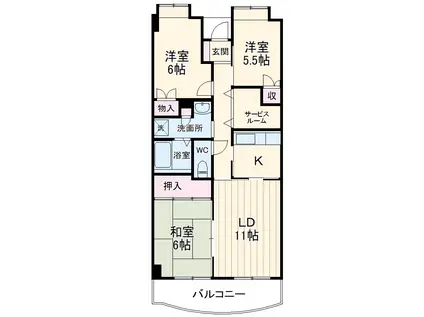 レジデンス穴川(3SLDK/4階)の間取り写真
