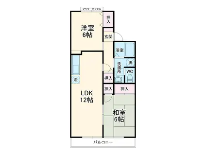 エスポワールⅢ(2LDK/2階)の間取り写真