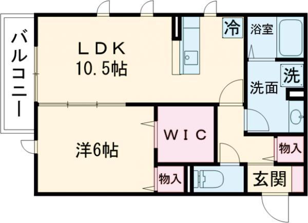 MAISON DU SOLEIL(1LDK/1階)の間取り写真