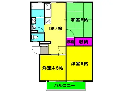サンシティー I(3DK/2階)の間取り写真