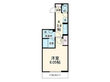 ブルーム(1K/2階)の間取り写真