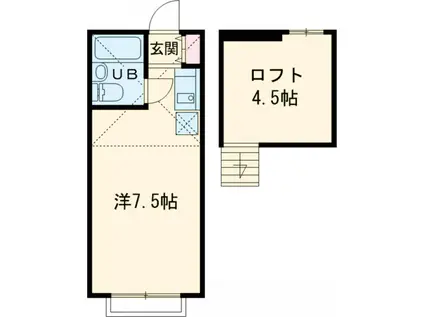 ピアカツモト(ワンルーム/1階)の間取り写真