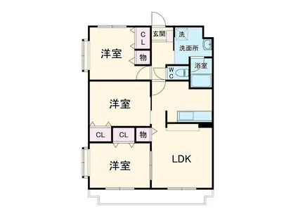 エヴァーグリーン(3LDK/3階)の間取り写真