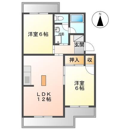 聖マンションⅠ(2LDK/3階)の間取り写真