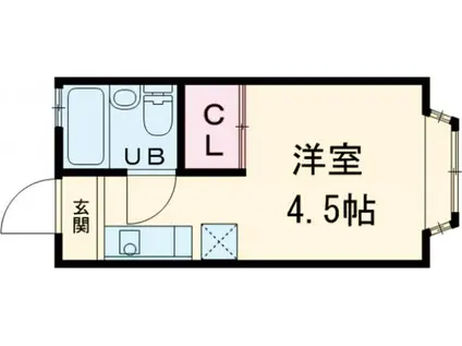 ハイツ山本(ワンルーム/1階)の間取り写真