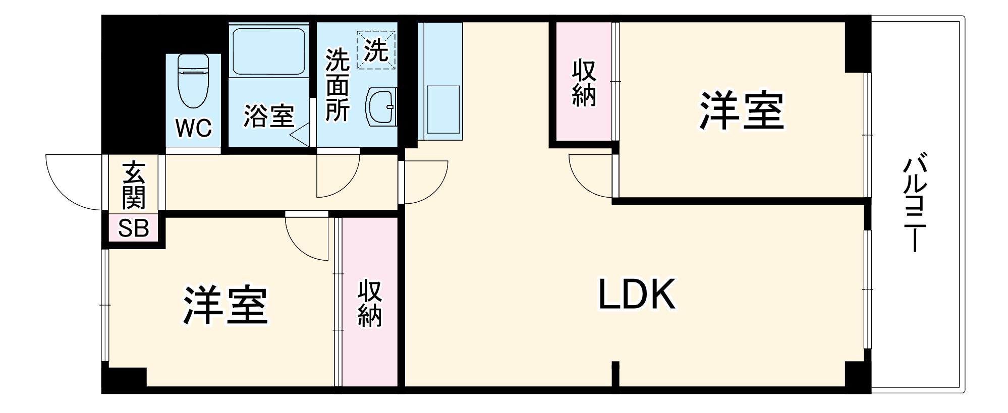 マンション森(2LDK/4階)の間取り写真