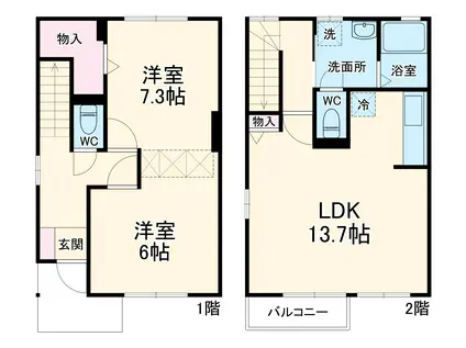 サンライトテラス(2LDK)の間取り写真