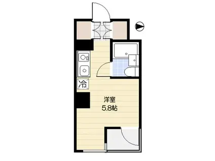 国分寺シティハイツ(ワンルーム/5階)の間取り写真