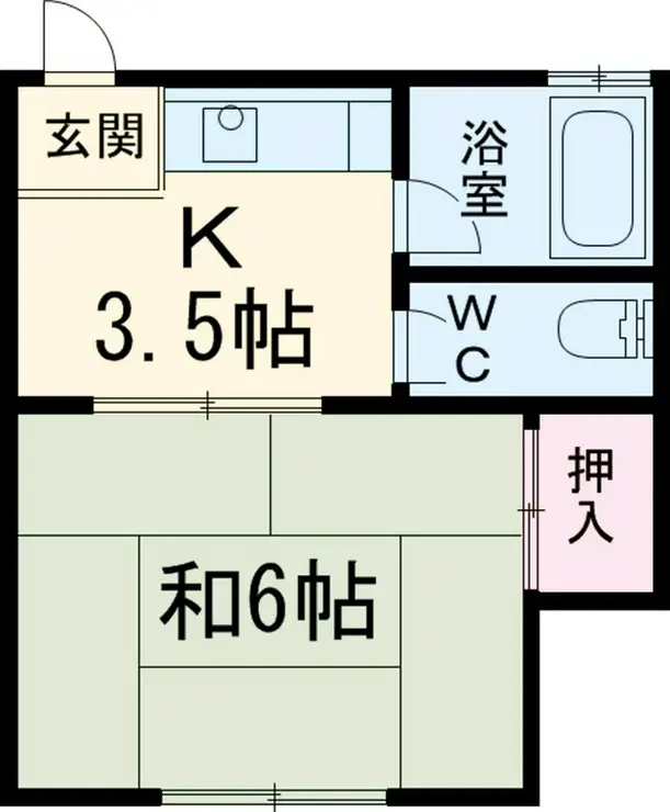 市川ハイツA 2階階 間取り