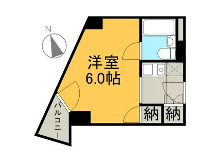 ベルモア堀詰(1K/6階)の間取り写真
