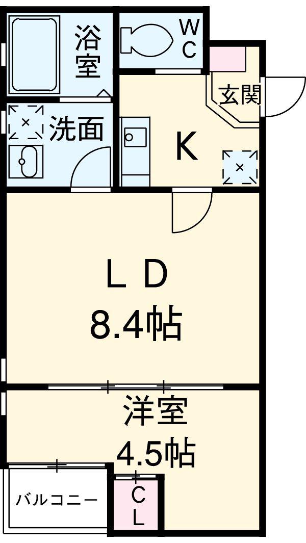 プリミエール上飯田南町(1LDK/2階)の間取り写真