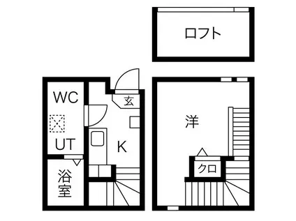 オーフォレスト(1K/1階)の間取り写真